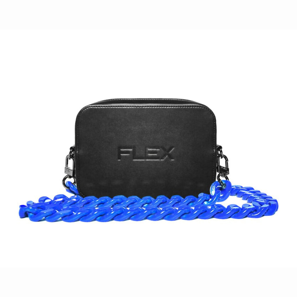 Chain Link Short Acrylic Purse Strap in Navy Blue